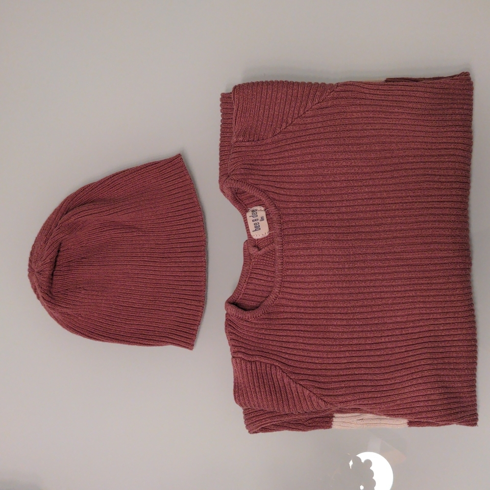 Bee & Dee pink and white knit footie